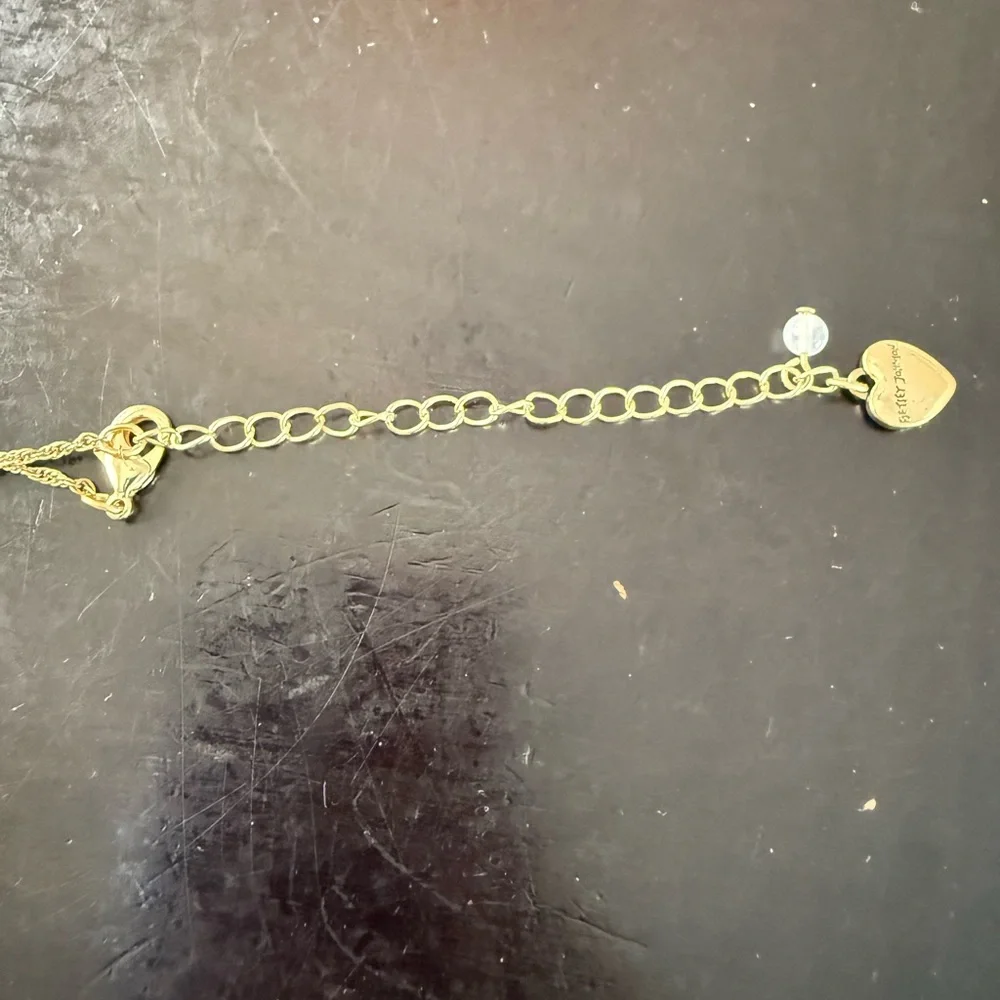Gold Cat Necklace with Blue Accents